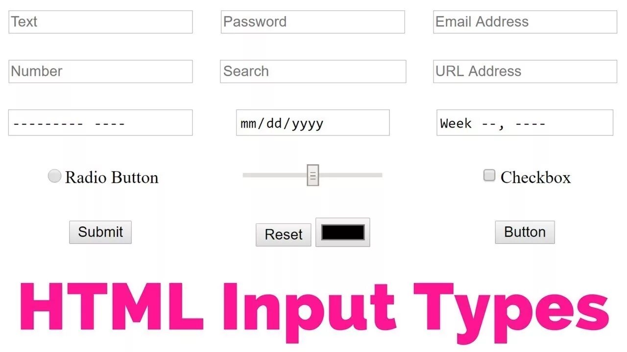 Поля форм ввода html. Input html. input type html. атрибуты тега input html. типы в html.