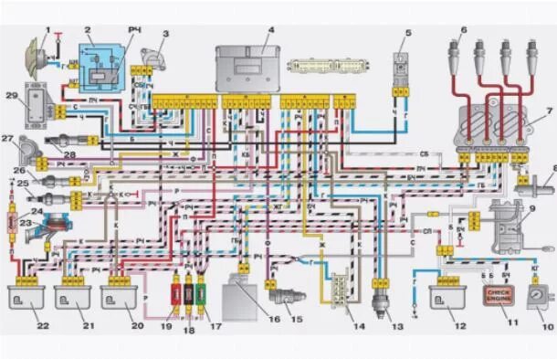 Схема электропроводки ВАЗ 2107 инжектор. Проводка ВАЗ 2107 схема. ВАЗ 21074 схема электрооборудования. Схема электро ВАЗ 2107 инжектор.
