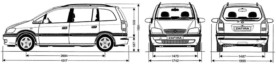 Габариты зафиры б. Габариты Опель Зафира а 2003 года. Opel Zafira 2000 габариты. Опель Зафира габариты. Ширина Опель Зафира.