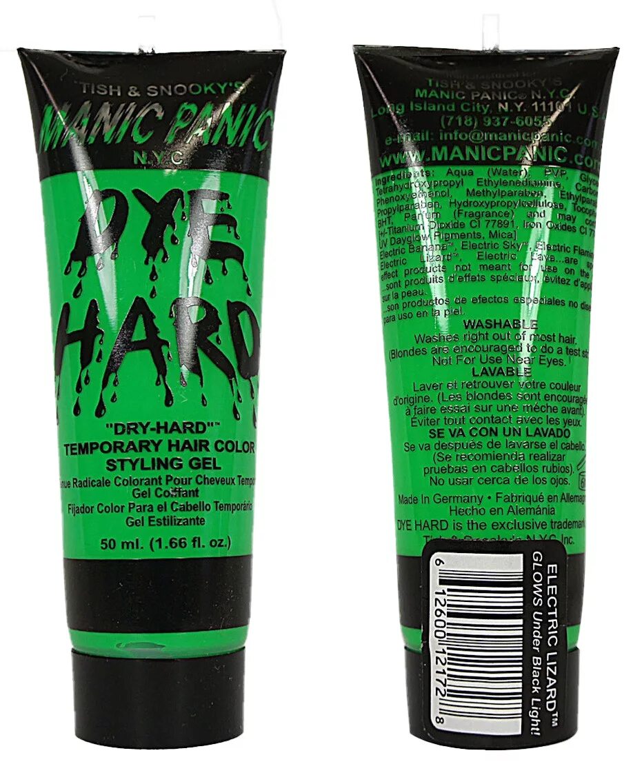 Dye hard краски. Гель Manic Panic Dye hard Electric Banana. Manic Panic Electric Lizard. Гель для укладки волос зеленый. Крем Manic Panic High Voltage Electric Lizard, зеленый оттенок.