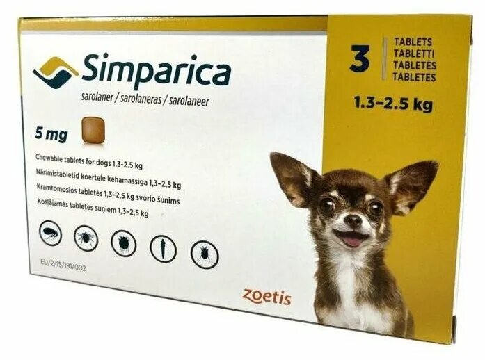 Симпарика турция отзывы. Simparica симпарика таблетки для собак. симпарика 1.3-2.5 кг. симпарика для собак 1.3-2.5кг таб. симпарика таблетки 5мг х 3 ( от 1,3 - 2,5 кг).