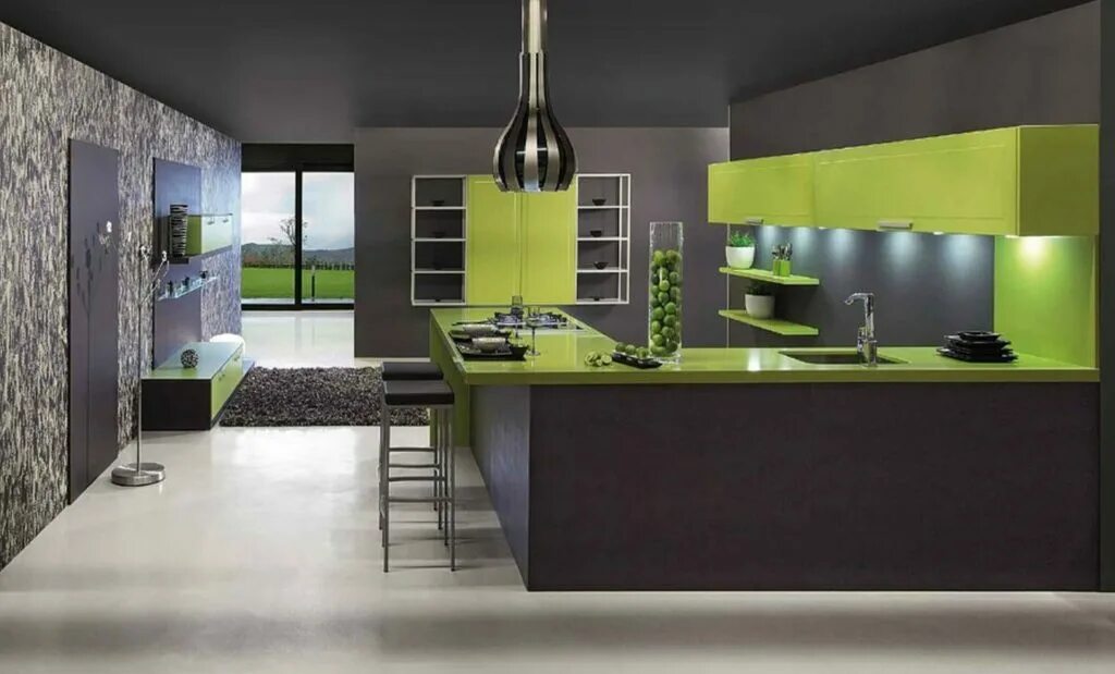 Какие цвета сочетаются на кухне. Интерьер кухни. Зеленая кухня. Кухня зеленого цвета. Кухня серо зеленого цвета.