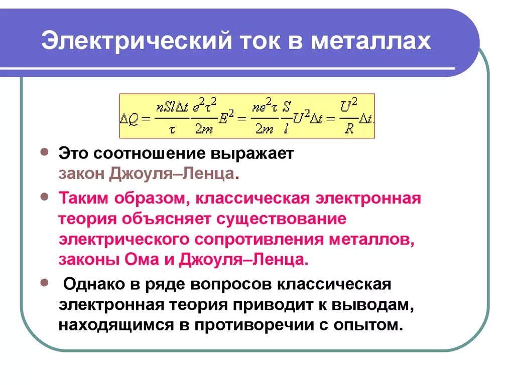 Электрический ток теория