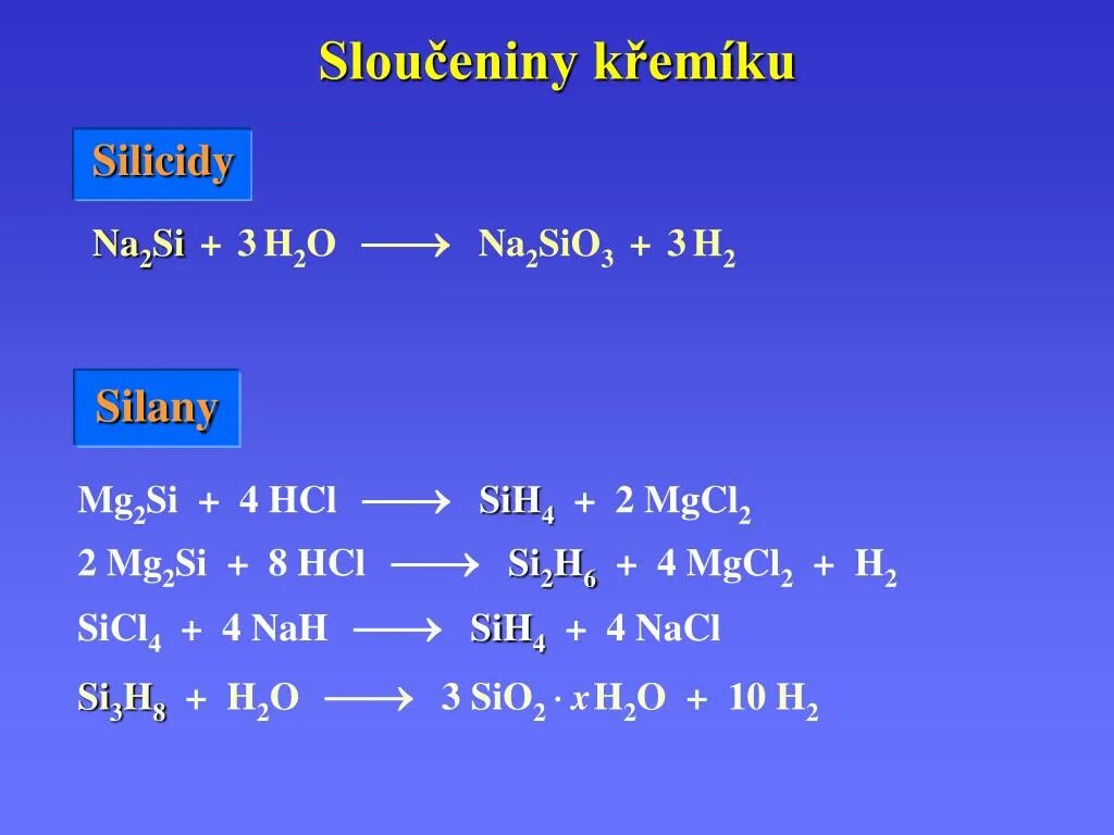 Sio2 si sicl4. Sicl4 si. 4 HCL + mg2si → 2 mgcl2 + sih4 ОВР. Si + 2h2 → sih4. Получение sih4 из mg2si.