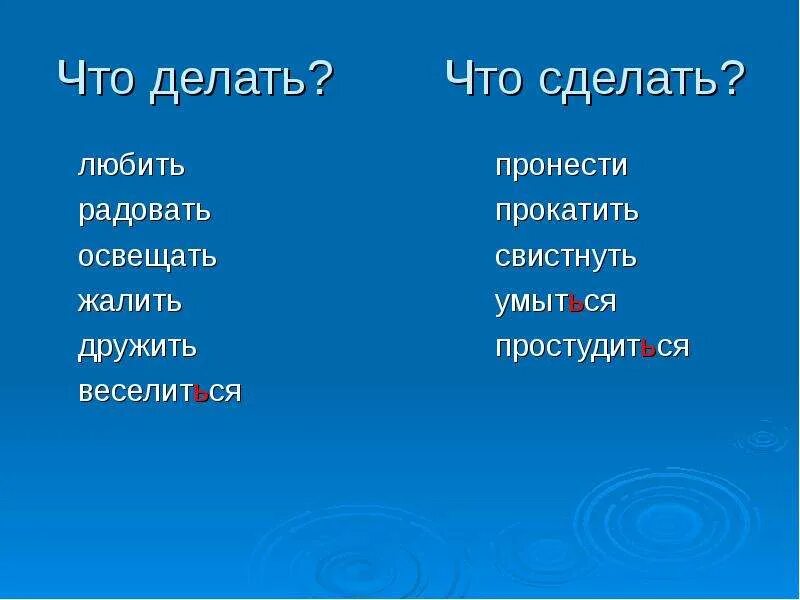 Слова отвечающие на вопрос что делать. Слова на вопрос что делать. Что делать что сделать. Слова что делать что сделать.