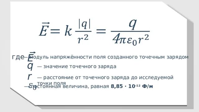 Напряженность поля созданного точечным. Модуль напряженности. модуль напряженности поля. модуль напряженности заряда. модуль напряженности поля точечного заряда.