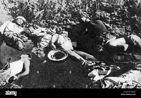 Executed Chinese soldiers by Japanese near Nanjing, Nanjing Massacre Stock Photo...