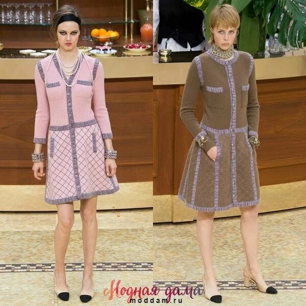 Платье женское в стиле шанель Женская мода: Неделя моды в Париже: Chanel, Haute Couture, весна-лето 2017 Модны