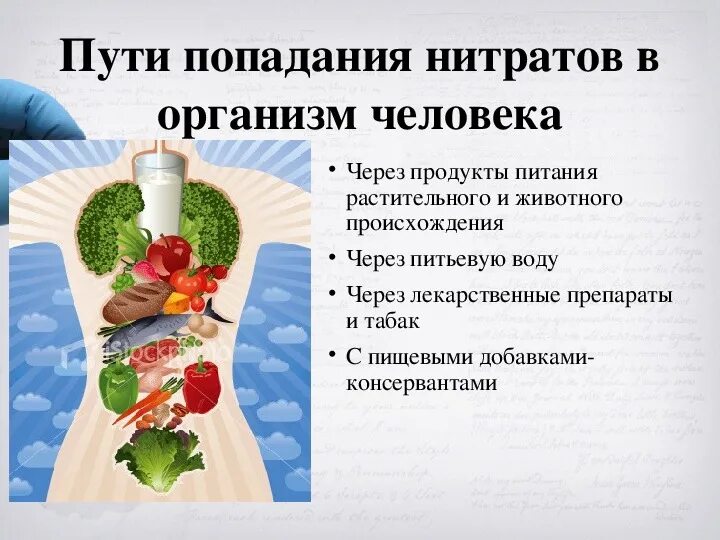 Нитраты в продуктах питания проект 10 класс Применение нитратов презентация, доклад