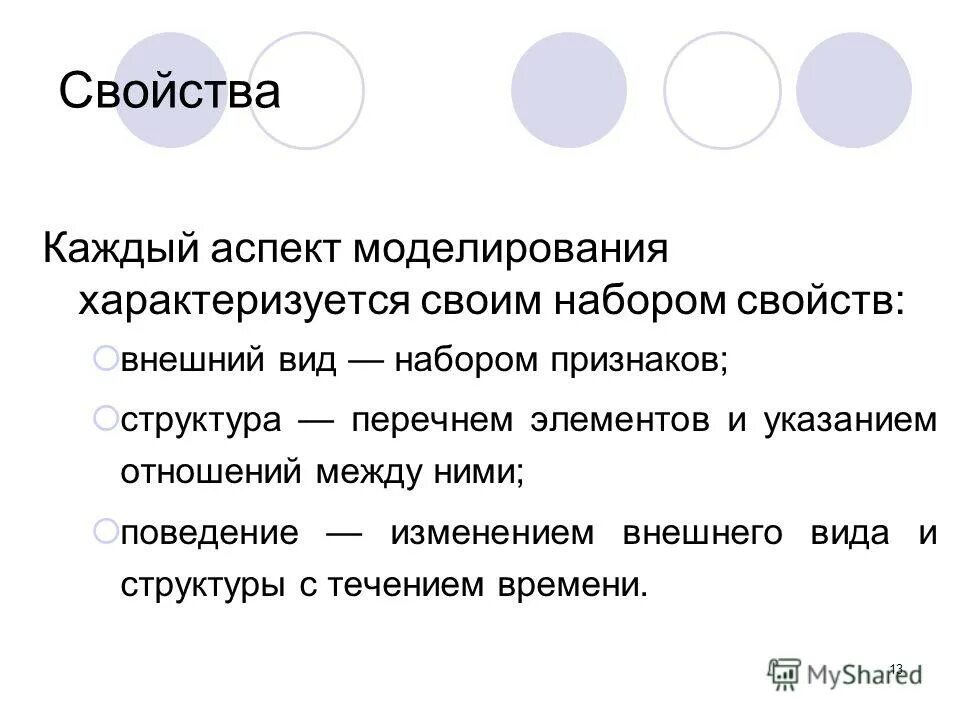 В приведенном ниже наборе признаков. Аспект моделирования: внешний вид. Внешние свойства. Указать для каждого аспекта моделирования. Внешние свойства системы.