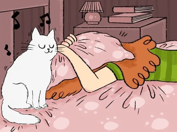 Кошка мурчит как трактор. Мурчание кошки. кот урчит. котик урчит. кот мурчит иллюстрация.