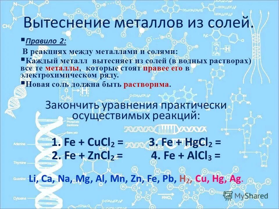 Урок химии 8 соли