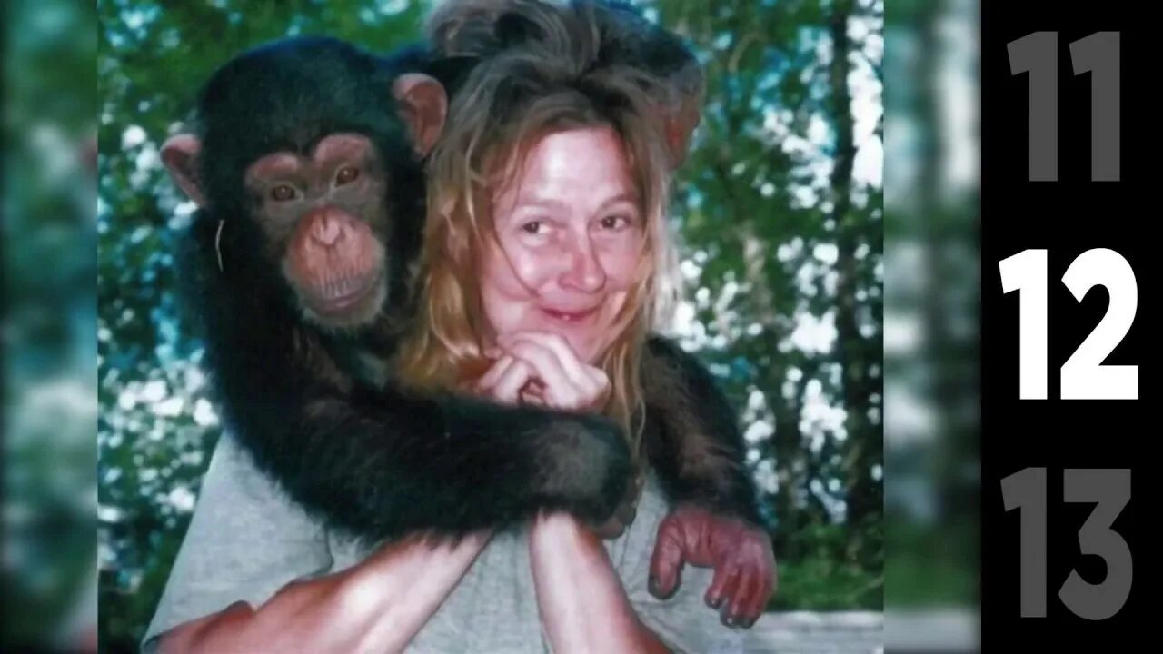 Женщина на которую напала обезьяна.
