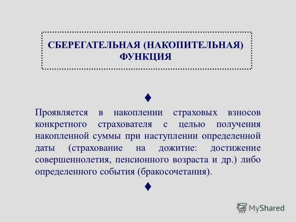 сберегательная функция страхования