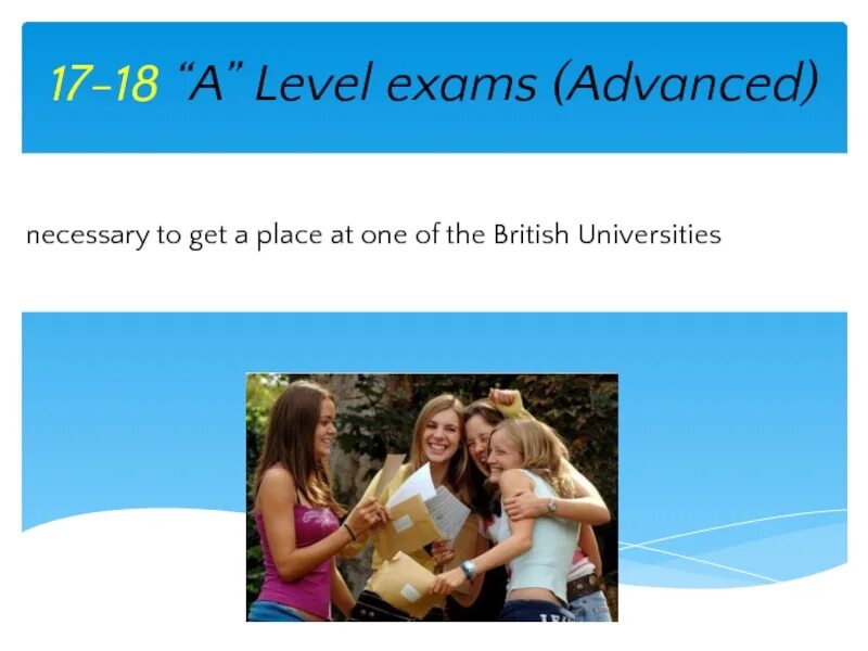 A level exams. A Level Exam. Get the Placement.