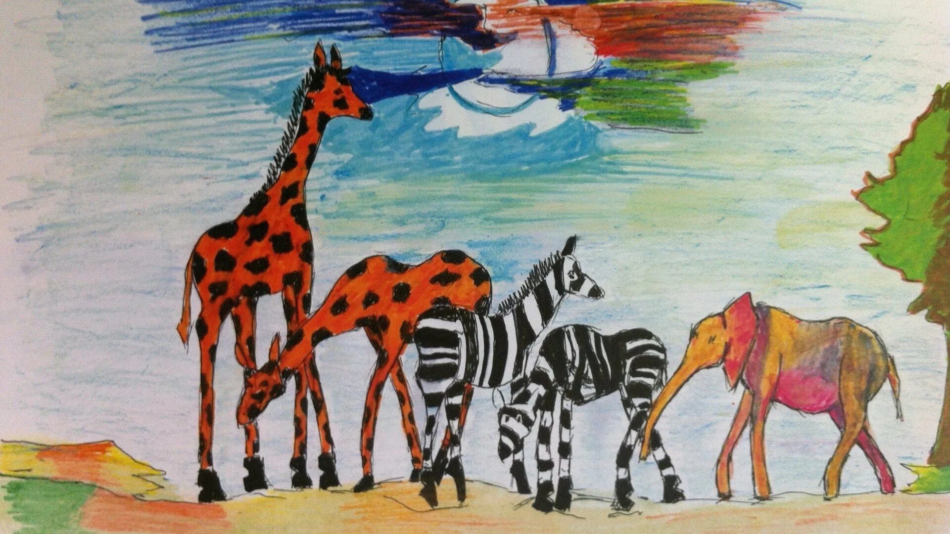 Животные африки 2 класс. Рисование Африка. Рисование для детей Африка. Путешествие в Африку рисование. Картины в африканском стиле.