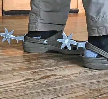 There Are Now Spurs That You Can Attach To The Back Of Your Crocs.