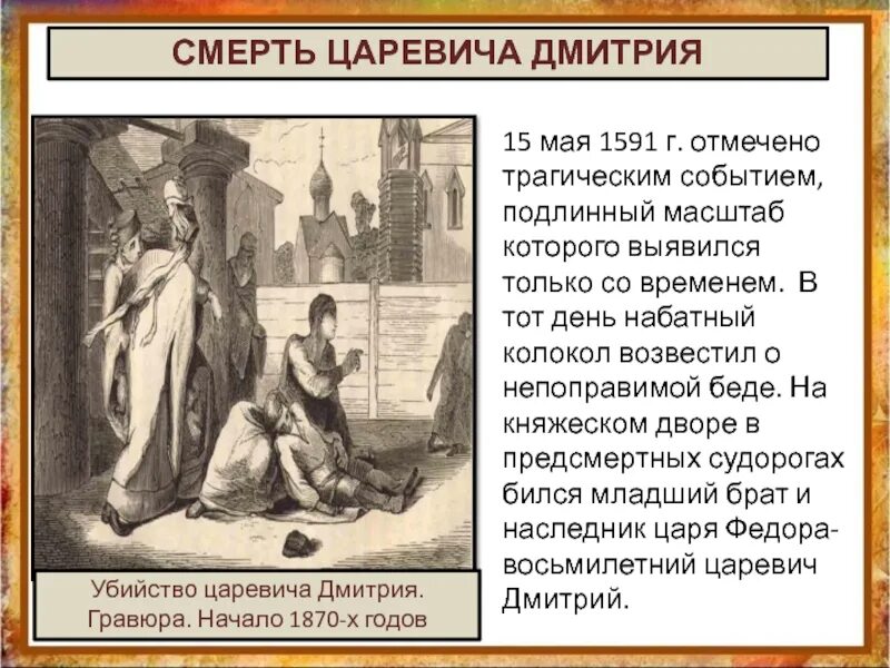 Как художник изобразил гибель царевича дмитрия. 1591 гибель царевича дмитрия. смерть царевича дмитрия.