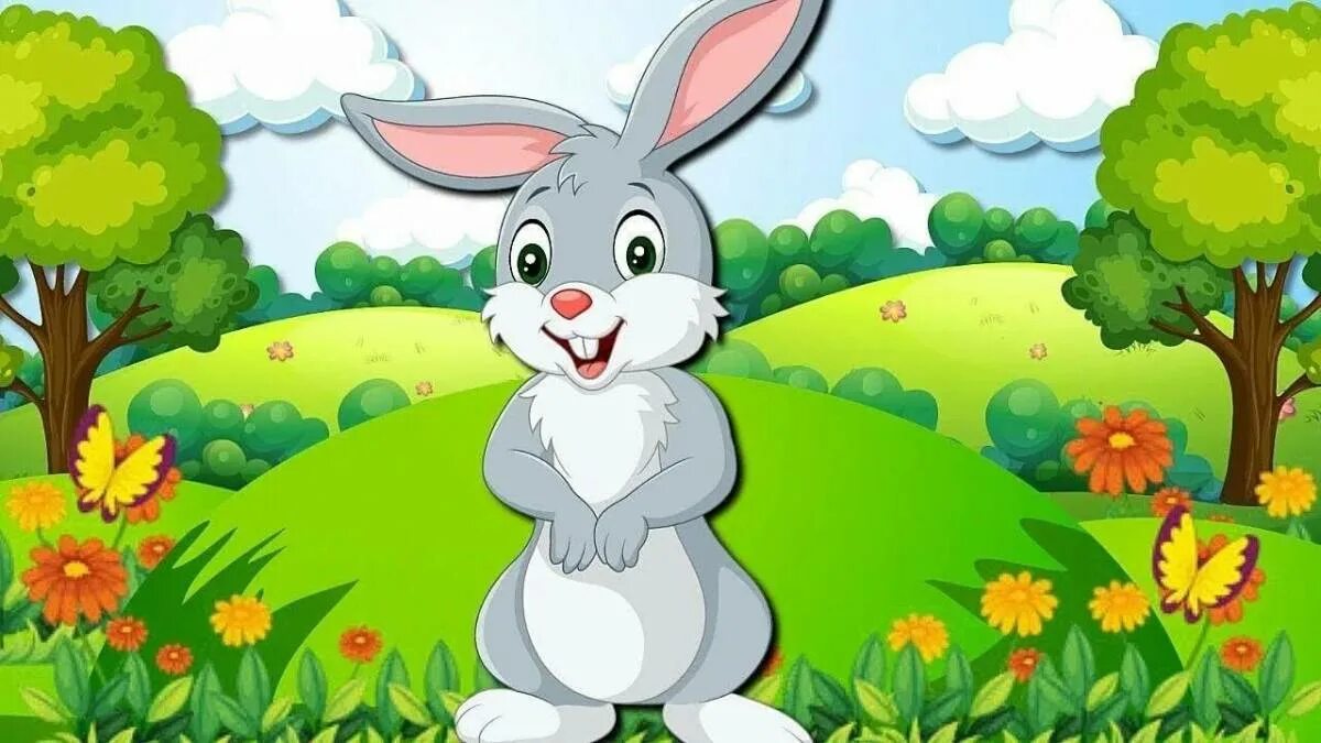 Игра зайка серый. Зайчик для детей. Заяц мультяшный. Зайцы на полянке для детей. Заяц малыш.