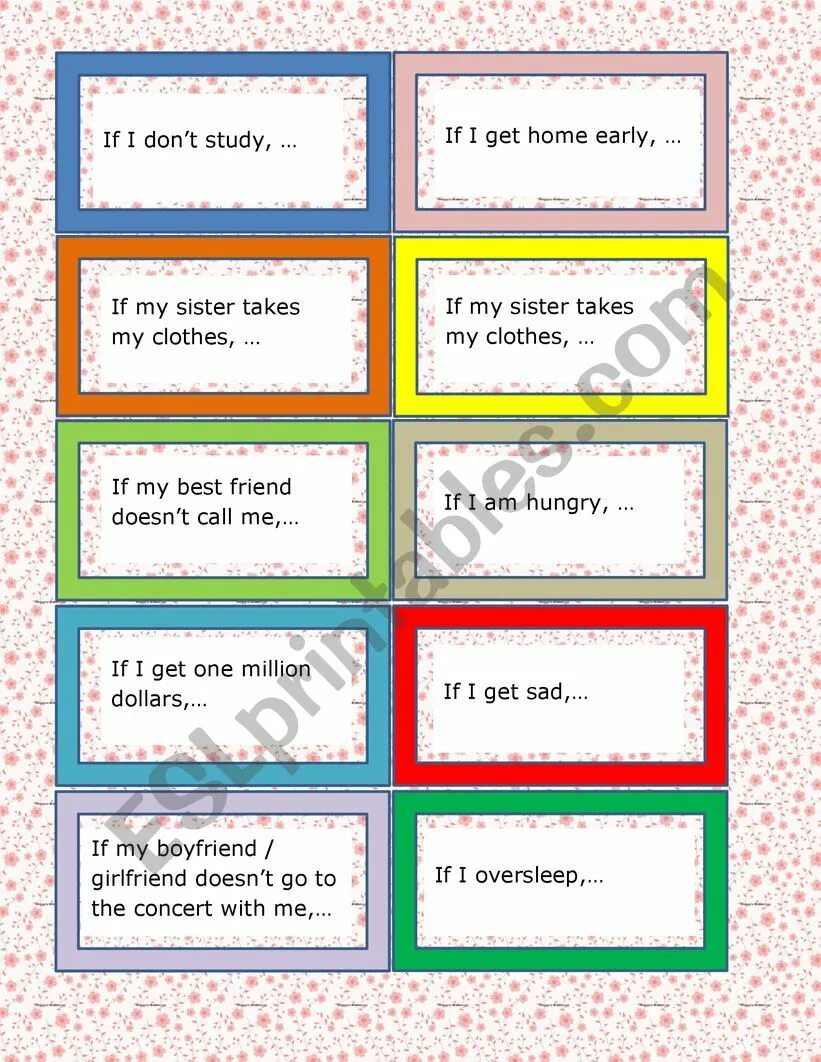 Conditionals 0 1 speaking. Conditionals 0 1 speaking