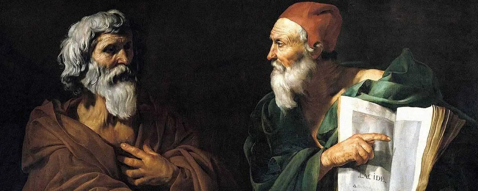 Два философа. Философы в живописи. Спор двух философов.