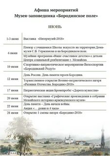 Бородино программа