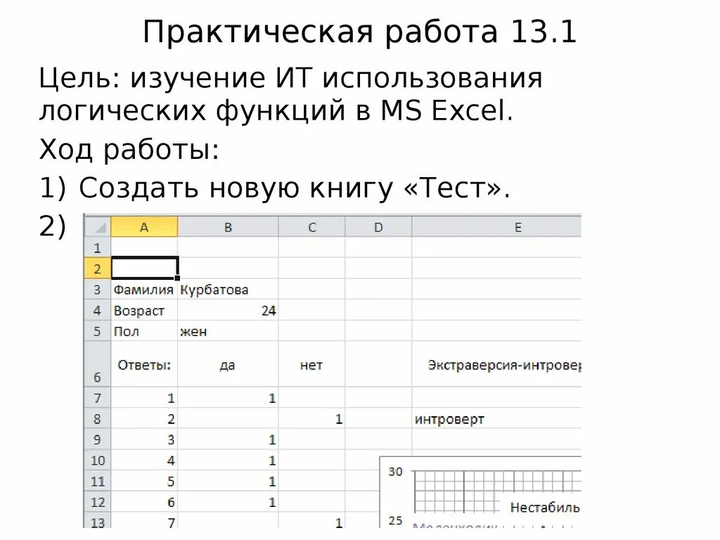 Практическая работа логические функции