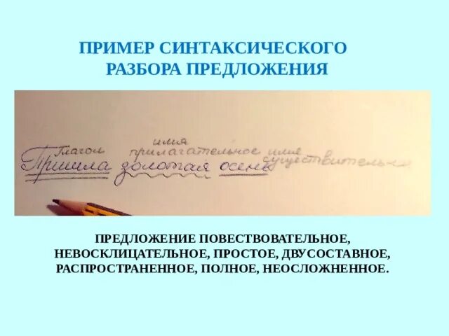 Синтаксический разбор простое осложненное. Простое распространённое повествовательное предложение. Простое распространённое двусоставное предложение. Пример простого неосложненного предложения. Разбор предложения повествовательное невосклицательное.