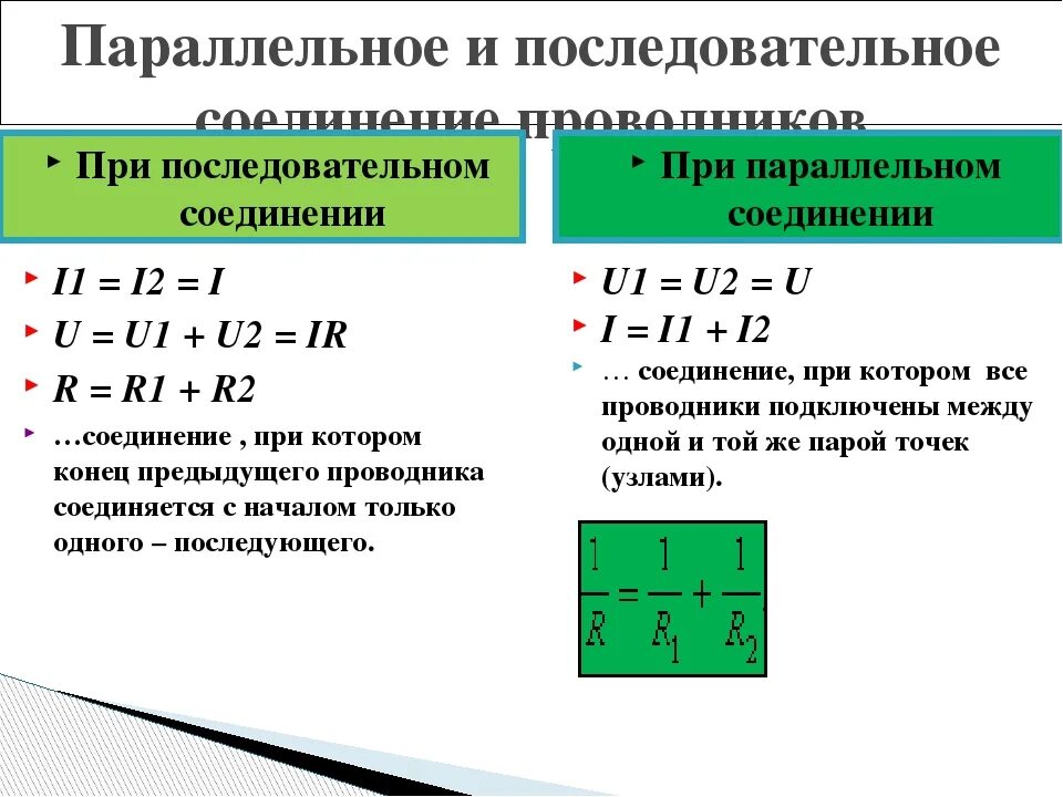 Закон последовательного и параллельного соединения формула. Закон последовательного соединения формула. Законы последовательного соединения проводников формулы. Законы при последовательном соединении проводников. Формулы при параллельном соединении проводников.