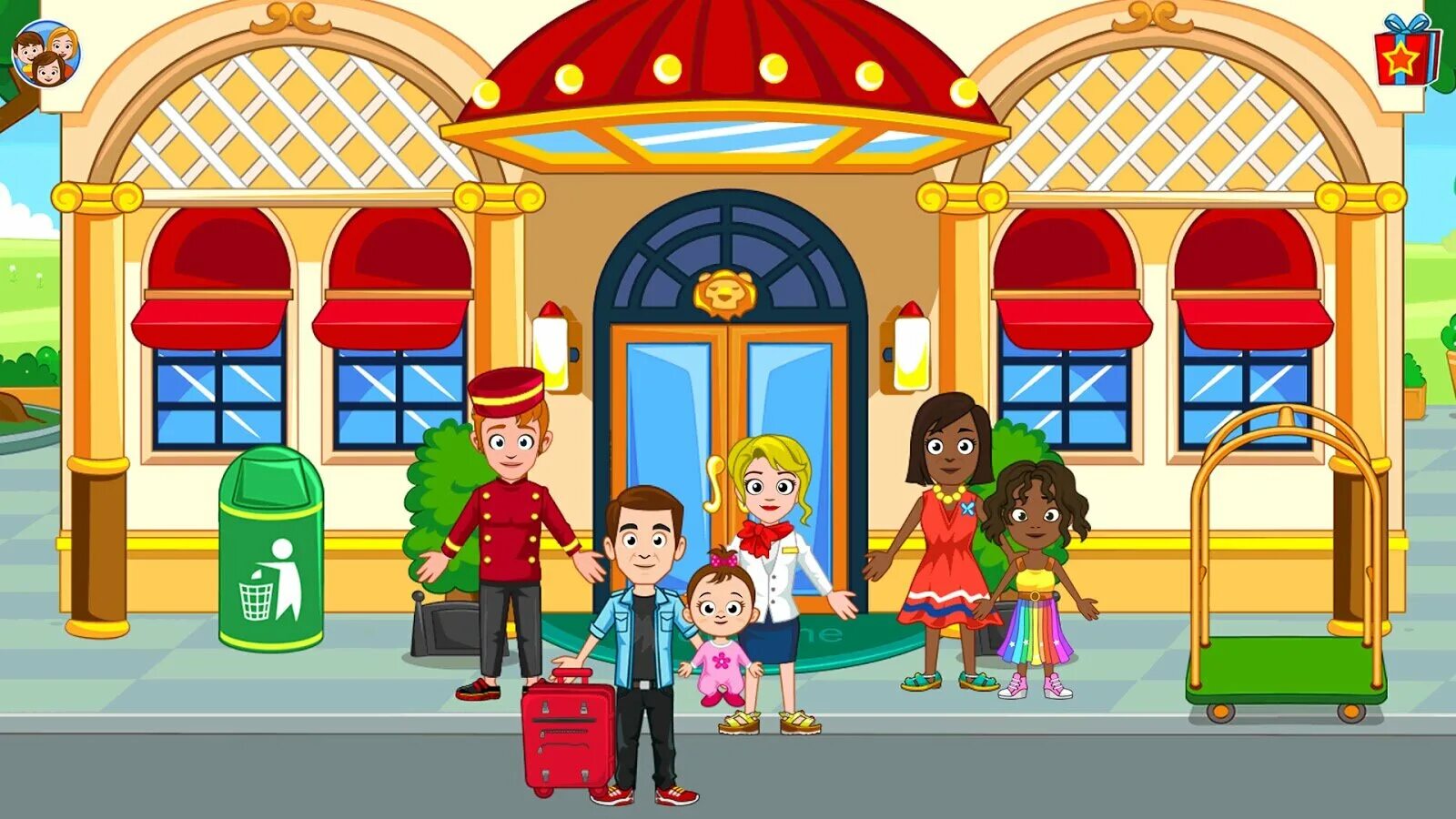 My town мир. Май Таун. Игра my Town. My Town отель. Игра для детей отель.