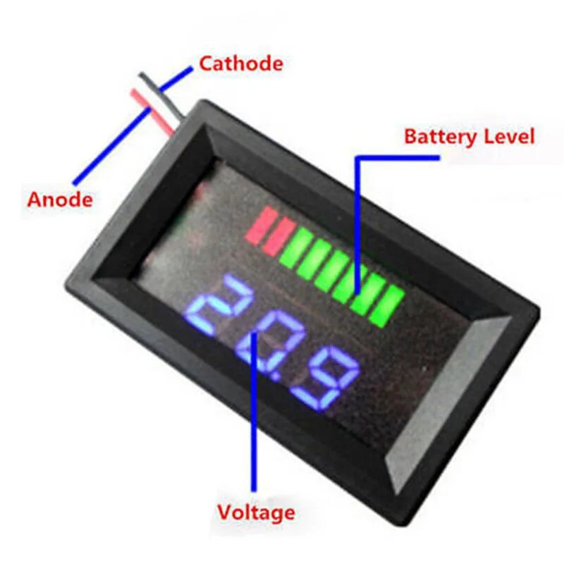 Battery indicator. Цифровой индикатор напряжения 12 вольт. Светодиодный индикатор заряда батареи 12v-24v-36v 48v-72v. Индикатор уровня заряда - вольтметр для свинцовых аккумуляторов 12v-. Индикатор светодиодный 12в тестер.