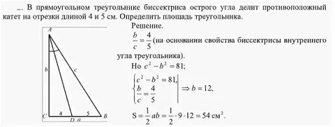 Биссектриса угла прямоугольника делит его большую