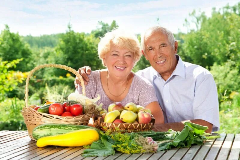 Полезные продукты после 50. Питание пожилых. Правильное питание для пожилых людей. Пенсионеры на даче. Счастливые пожилые люди.
