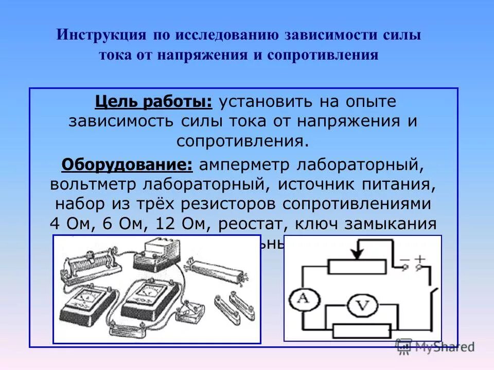 От каких факторов зависит сила тока