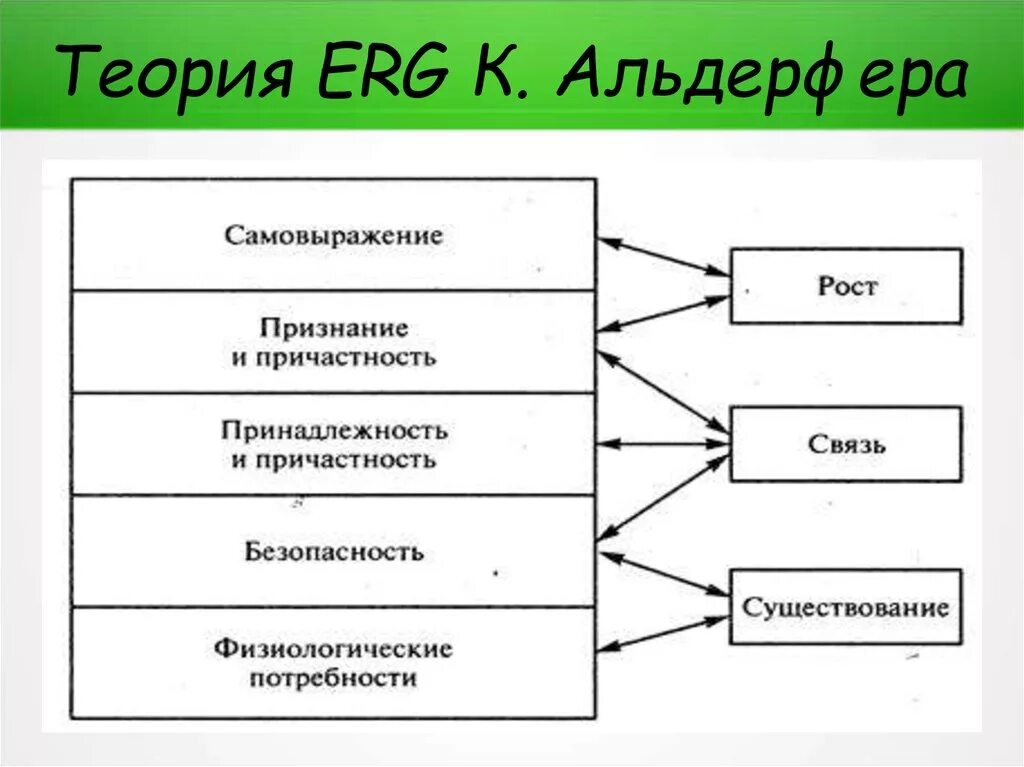 Теория мотивации адельфера. Теория erg клейтона альдерфера. Теория мотивации erg альдерфера. Альдерфер теория мотивации. Теория мотивации erg альдерфера.