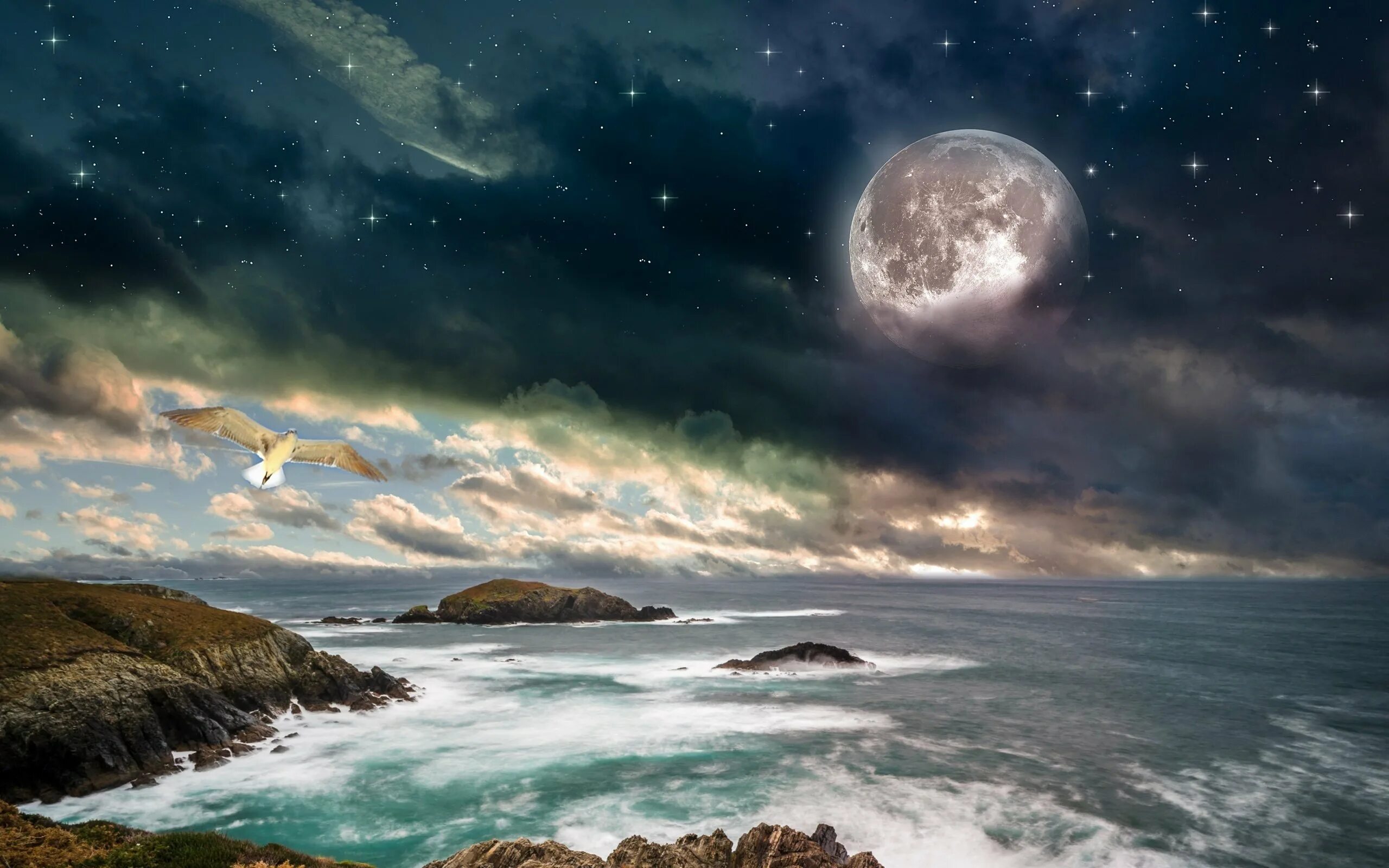 океан ночью. луна и море. луна над морем. луна и море звезды. ночное море.