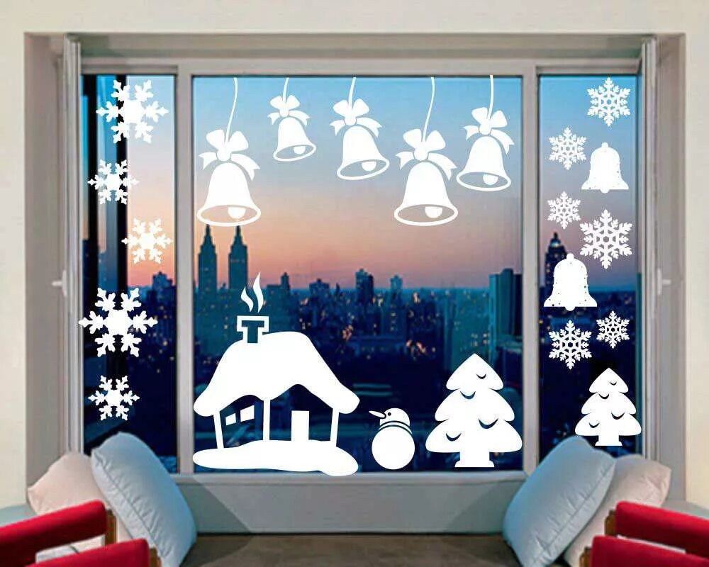 Красивые рисунки на окна. Украшения на окна. Новогоднее украшения на окна. Украшение оконтна новый год. Украсить окна к новому году.