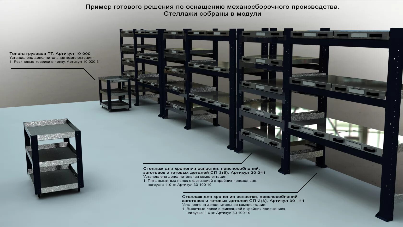 Стеллаж для производства. Стеллажи для хранения оснастки. Стеллажи для запчастей. Стеллаж с выкатными платформами.