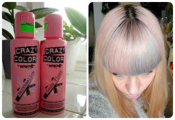 Color сколько держать. Краситель Crazy Color Candy Floss. Crazy girl краска для волос. Crazy Color краска Candy Floss 65. Маршмеллоу Crazy Color.