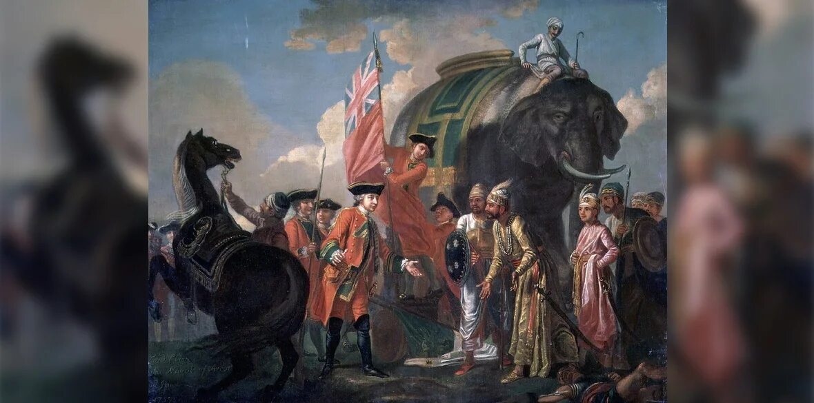 Битва при плесси какой год. Битва при плесси 1757 роберт клайв. роберт клайв встречается с мир джафаром после битвы. битва при плесси 1757. битва при плесси индия.