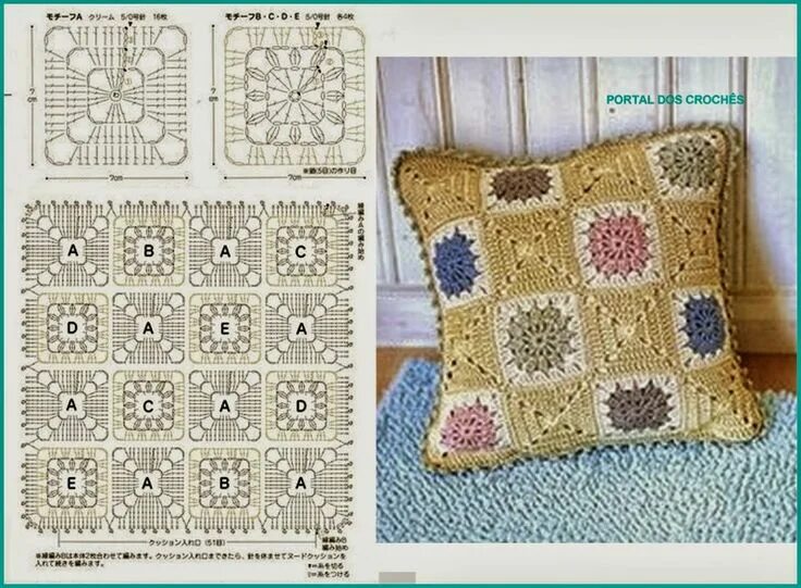 Crochet bedspread pattern, Granny square crochet pattern, Crochet squares