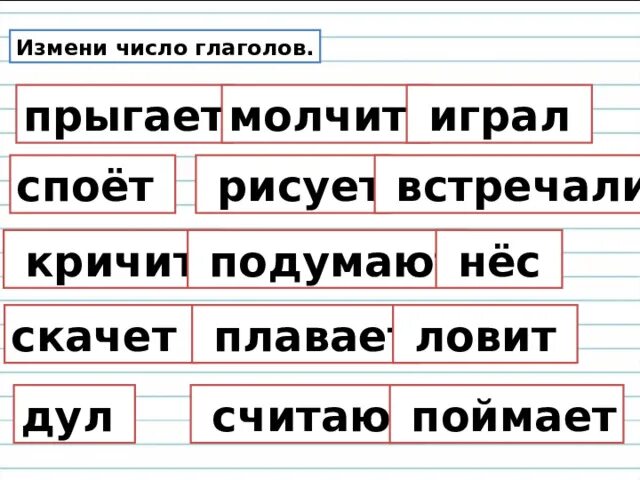 Глагол 2 числа. Глагол 2 числа