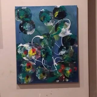 Day 274: Twinkling Night of Flowers in Alcohol Ink on Yupo Paper 