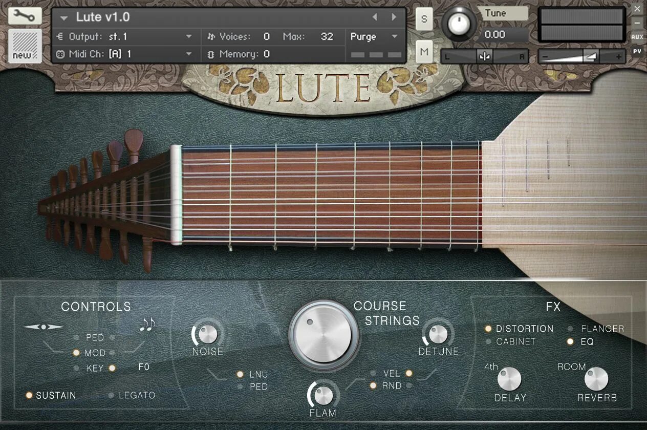 Tune control. Cinematique instruments Lute. Лютня VST. Сэмплы музыкальный инструмент. Звуки лютни.