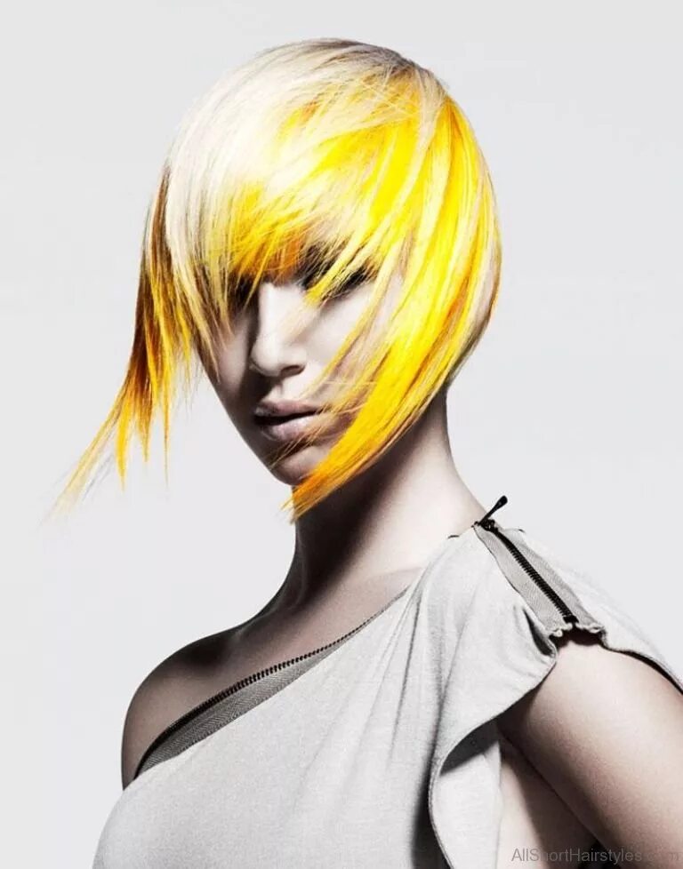 Креативное окрашивание. Креативное окрашивание волос. Блочное окрашивание. Желтые волосы.