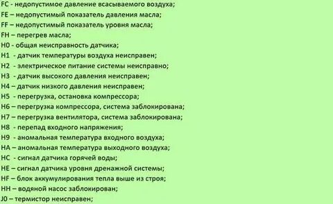 Кондиционер gree ошибки