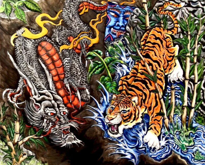 Тигр vs драгон. Японский дракон и тигр. Китайский дракон и тигр. Тату дракон и тигр. Мужчина змея и тигр
