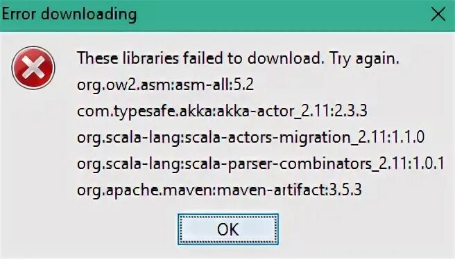 Load lib fail. These Libraries failed to download Forge. Forge failed to download Version Manifest.