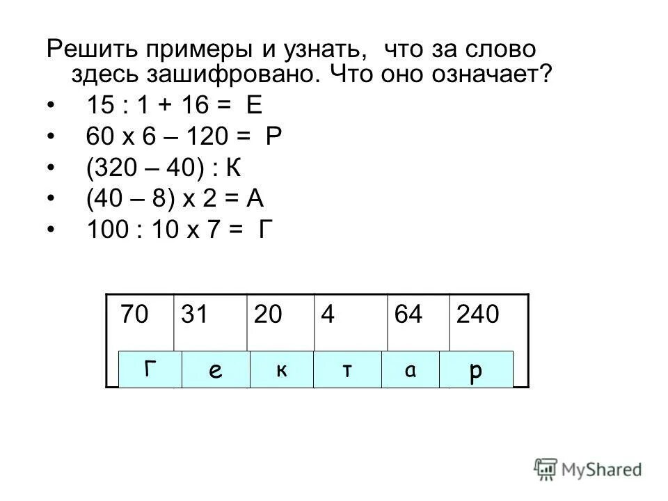 Какое слово тут зашифровано. Какое слово здесь зашифровано напиши его решив примеры. Какое слово здесь зашифровано русский язык.