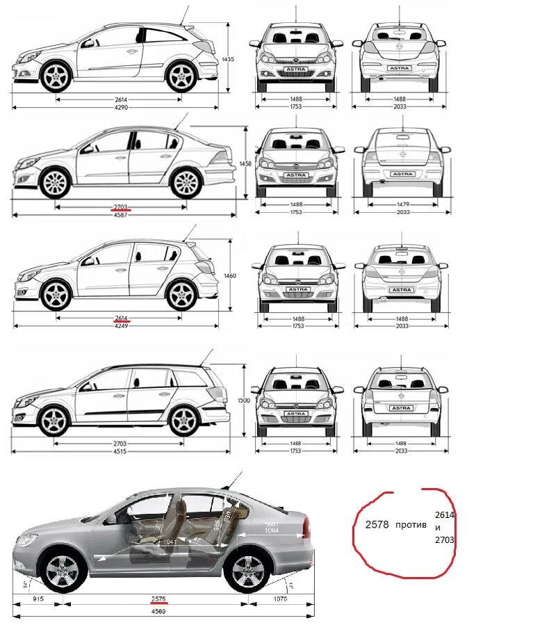 Opel Astra h седан габариты. Лачетти хэтчбек характеристики